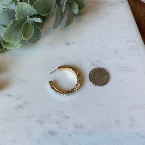 The Dae - Iridescent Stone Gold Hoops - Picture 7 of 7